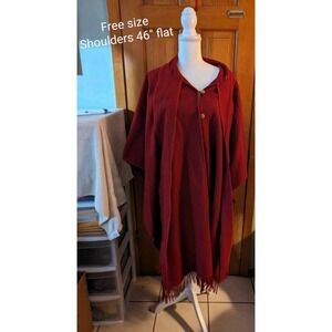 Cuamatzi mexican textiles Sarape cape shawl fringed with scarf